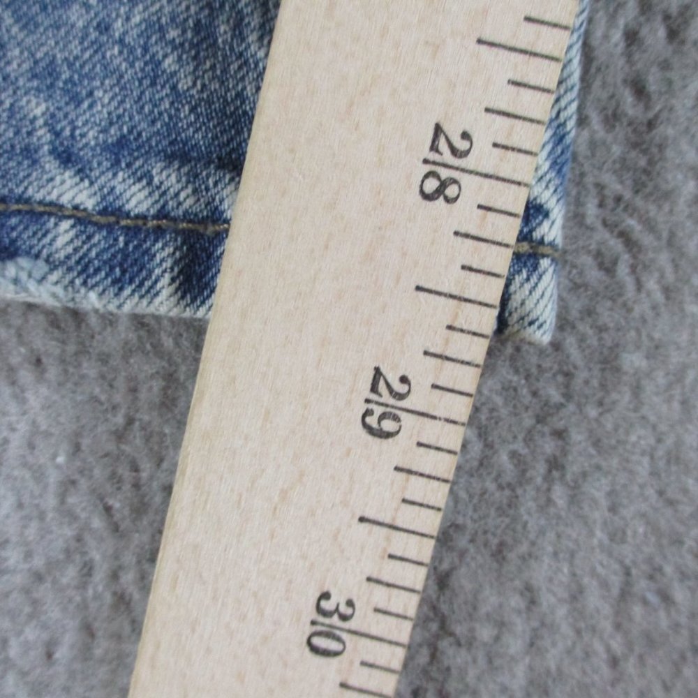 Abercrombie & Fitch Jeans Mens 28x30 Blue Denim Rustin Custom Painted ATL Hawks - Picture 9 of 11